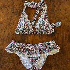 Vintage Betsey Johnson Skirted Bikini M